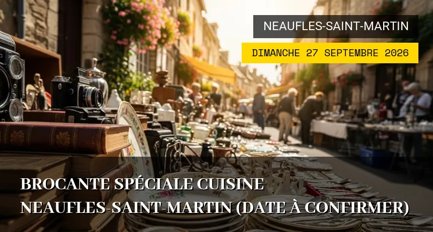 Affiche de l'événement : Brocante spéciale cuisine Neaufles-Saint-Martin (Date à confirmer)