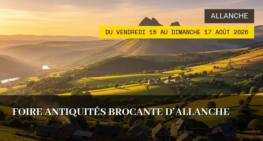 Affiche de l'événement : Foire Antiquités Brocante d&rsquo;Allanche