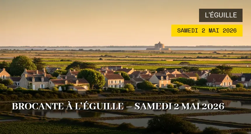 Affiche de l'événement : Brocante à L&rsquo;Éguille – Samedi 2 Mai 2026