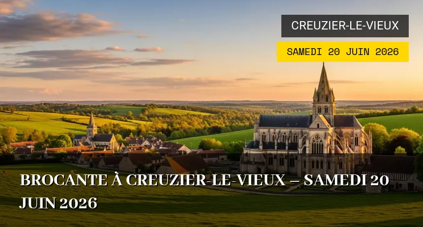 Affiche de l'événement : Brocante à Creuzier-le-Vieux – Samedi 20 Juin 2026