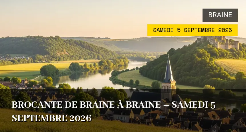 Affiche de l'événement : Brocante de Braine à Braine – Samedi 5 Septembre 2026