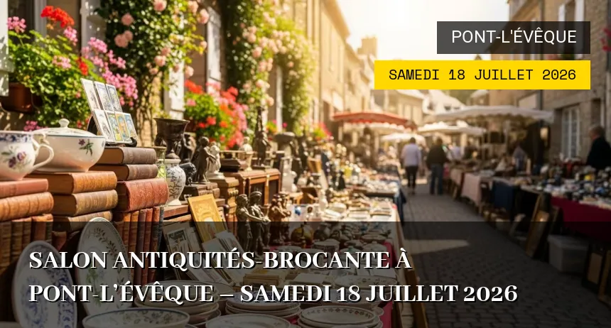 Affiche de l'événement : Salon antiquités-brocante de Pont-l&rsquo;Évêque
