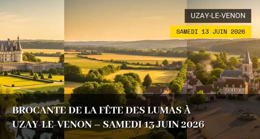 Affiche de l'événement : Brocante de la fête des Lumas à Uzay-le-Venon – Samedi 13 Juin 2026