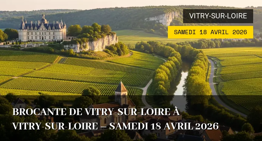 Affiche de l'événement : BROCANTE DE VITRY-SUR-LOIRE à Vitry-sur-Loire – Samedi 18 Avril 2026