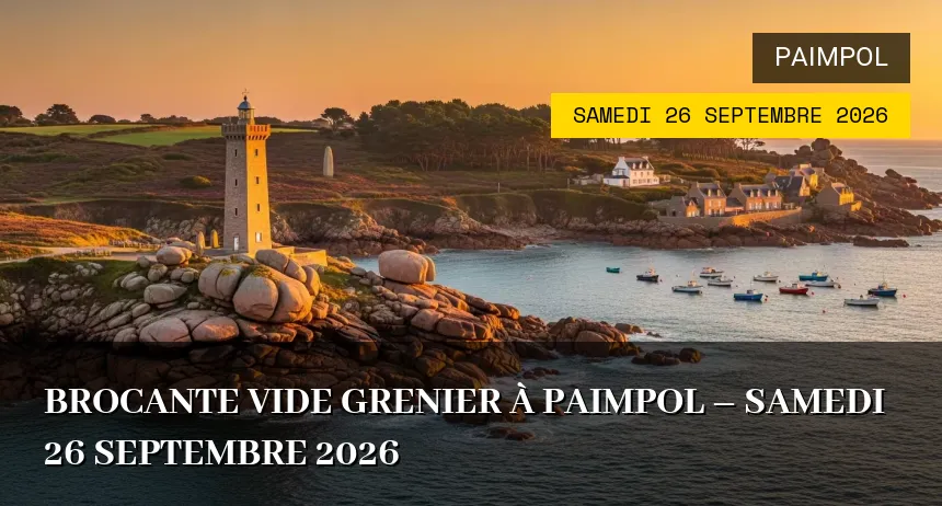 Affiche de l'événement : Brocante vide grenier à Paimpol – Samedi 26 Septembre 2026