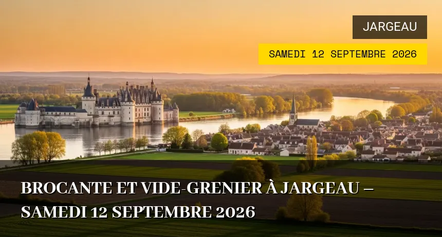 Affiche de l'événement : Brocante et vide-grenier à Jargeau – Samedi 12 Septembre 2026
