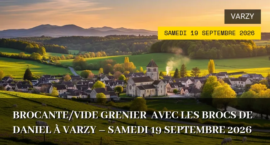 Affiche de l'événement : BROCANTE/VIDE GRENIER  AVEC LES BROCS DE DANIEL à Varzy – Samedi 19 Septembre 2026