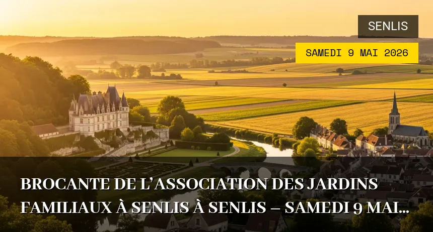 Affiche de l'événement : Brocante de l&rsquo;Association des Jardins Familiaux à Senlis à Senlis – Samedi 9 Mai 2026