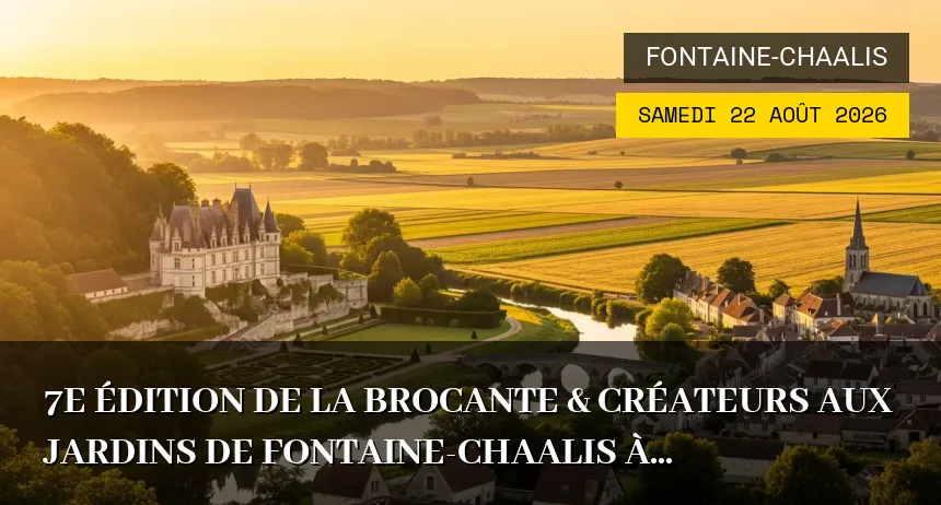 Affiche de l'événement : 7e Édition de la Brocante & Créateurs aux Jardins de Fontaine-Chaalis à Fontaine-Chaalis – Samedi 22 Août 2026