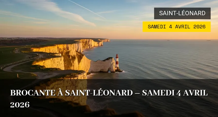 Affiche de l'événement : Brocante à Saint-Léonard – Samedi 4 Avril 2026