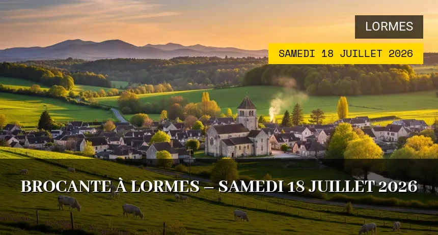 Affiche de l'événement : Brocante à Lormes – Samedi 18 Juillet 2026