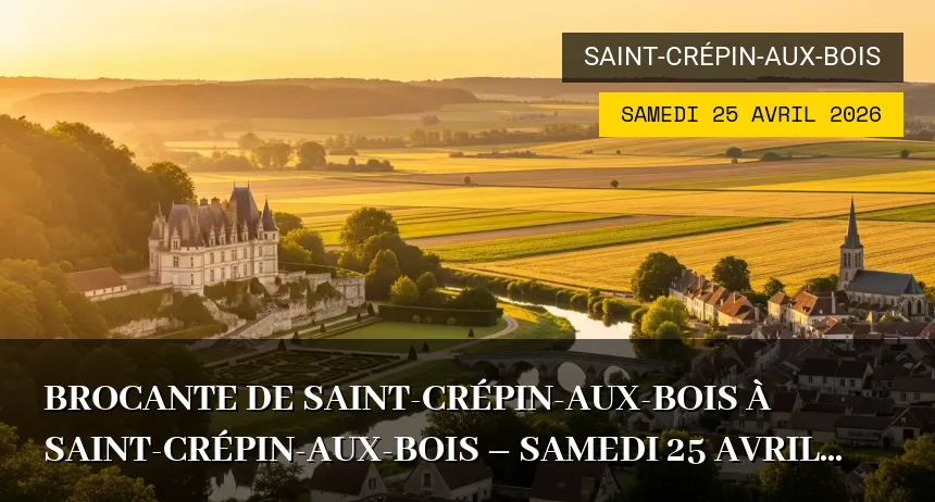Affiche de l'événement : Brocante de Saint-Crépin-Aux-Bois à Saint-Crépin-aux-Bois – Samedi 25 Avril 2026