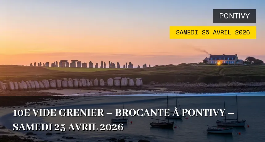 Affiche de l'événement : 10e vide grenier – brocante à Pontivy – Samedi 25 Avril 2026