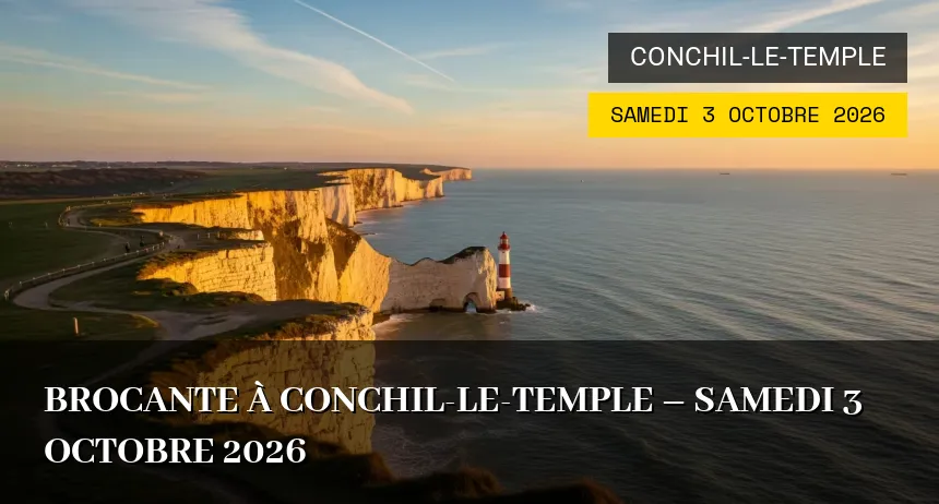 Affiche de l'événement : Brocante à Conchil-le-Temple – Samedi 3 Octobre 2026