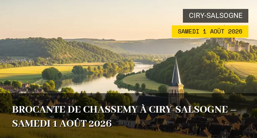 Affiche de l'événement : BROCANTE DE CHASSEMY à Ciry-Salsogne – Samedi 1 Août 2026