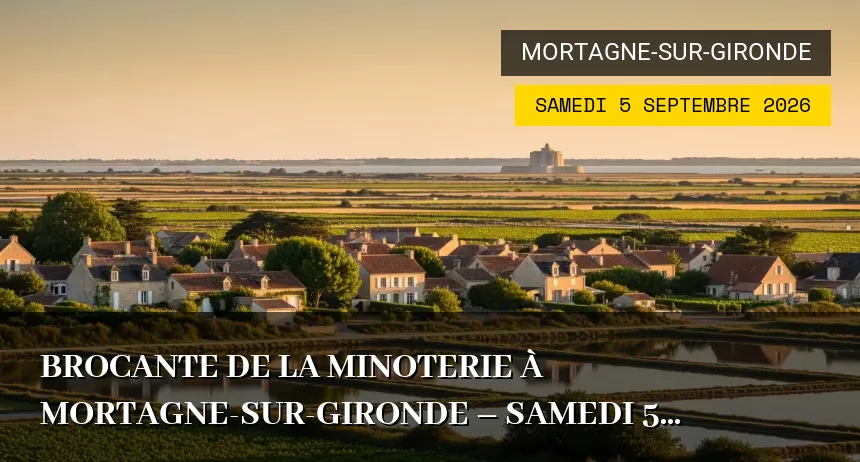 Affiche de l'événement : Brocante de la Minoterie à Mortagne-sur-Gironde – Samedi 5 Septembre 2026