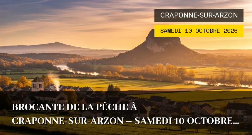 Affiche de l'événement : Brocante de la pêche à Craponne-sur-Arzon – Samedi 10 Octobre 2026