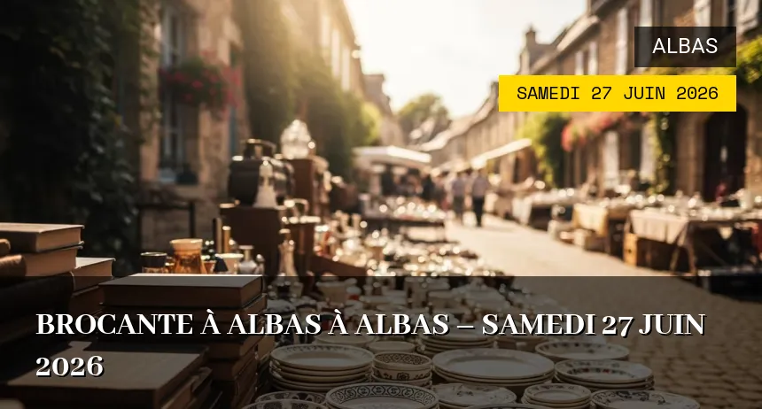 Affiche de l'événement : Brocante à Albas à Albas – Samedi 27 Juin 2026
