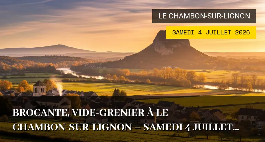 Affiche de l'événement : Brocante, vide-grenier à Le Chambon-sur-Lignon – Samedi 4 Juillet 2026