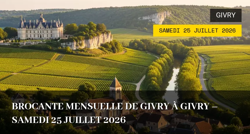 Affiche de l'événement : Brocante mensuelle de Givry à Givry – Samedi 25 Juillet 2026