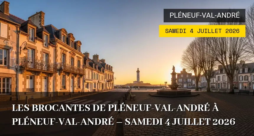 Affiche de l'événement : Les brocantes de Pléneuf-Val-André à Pléneuf-Val-André – Samedi 4 Juillet 2026