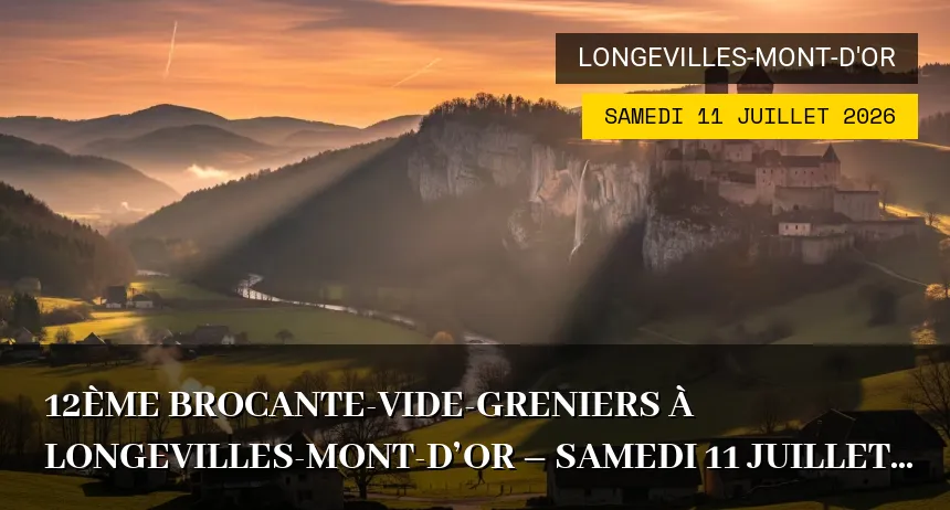 Affiche de l'événement : 12ème Brocante-Vide-Greniers à Longevilles-Mont-d&rsquo;Or – Samedi 11 Juillet 2026