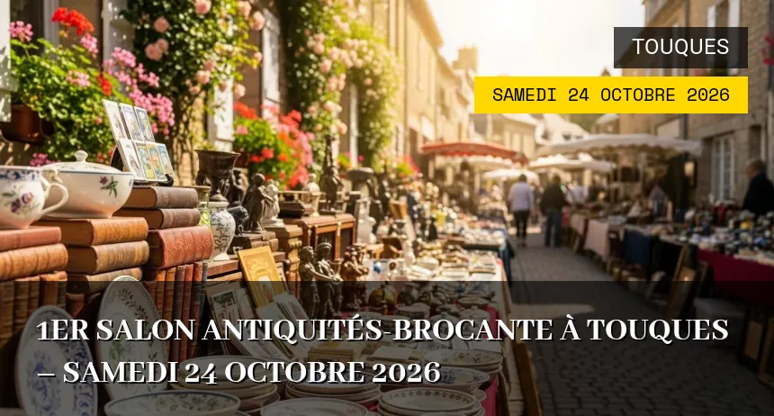 Affiche de l'événement : 1er Salon Antiquités-Brocante à Touques – Samedi 24 Octobre 2026