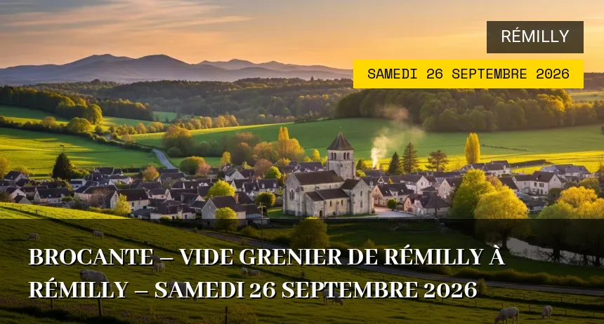 Affiche de l'événement : BROCANTE – VIDE GRENIER DE RÉMILLY à Rémilly – Samedi 26 Septembre 2026