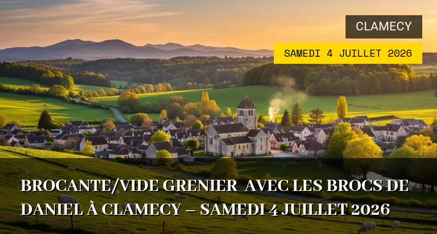 Affiche de l'événement : BROCANTE/VIDE GRENIER  AVEC LES BROCS DE DANIEL à Clamecy – Samedi 4 Juillet 2026