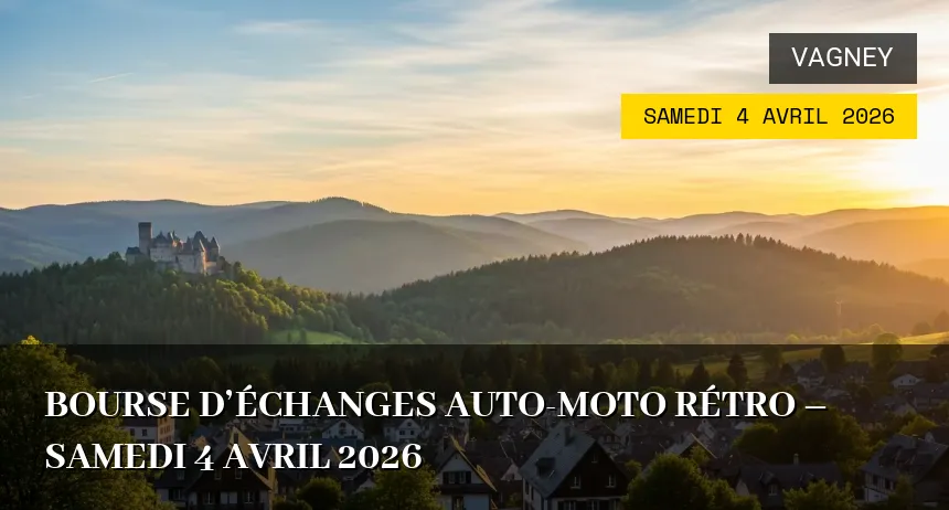 Affiche de l'événement : Bourse d&rsquo;échanges auto-moto rétro – Samedi 4 Avril 2026