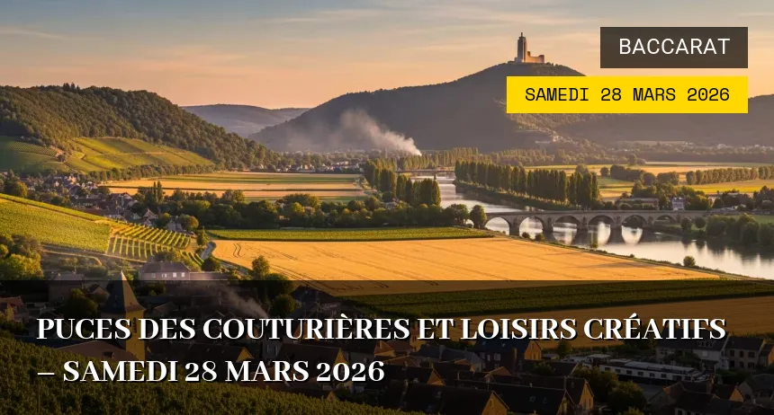 Affiche de l'événement : Puces des couturières et loisirs créatifs – Samedi 28 Mars 2026