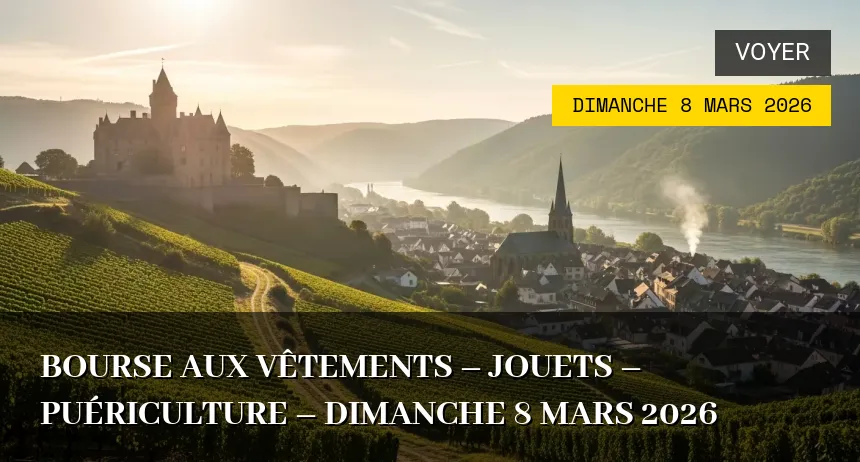 Affiche de l'événement : Bourse aux vêtements – jouets – puériculture – Dimanche 8 Mars 2026