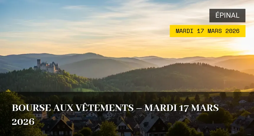 Affiche de l'événement : Bourse aux vêtements – Mardi 17 Mars 2026