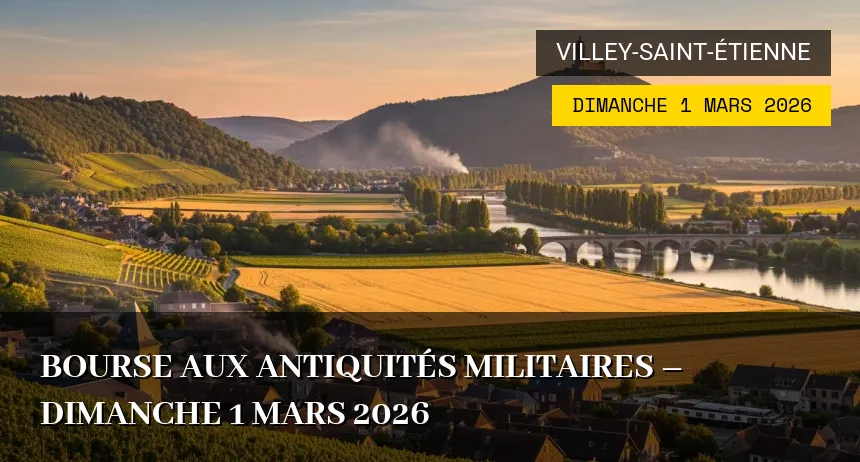 Affiche de l'événement : Bourse aux antiquités militaires – Dimanche 1 Mars 2026