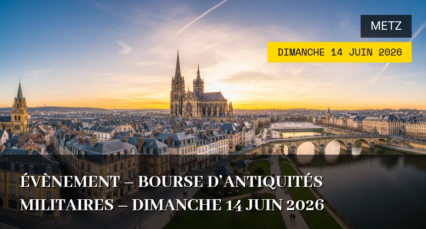 Affiche de l'événement : Évènement – bourse d&rsquo;antiquités militaires – Dimanche 14 Juin 2026