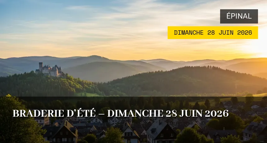 Affiche de l'événement : Braderie d&rsquo;été – Dimanche 28 Juin 2026