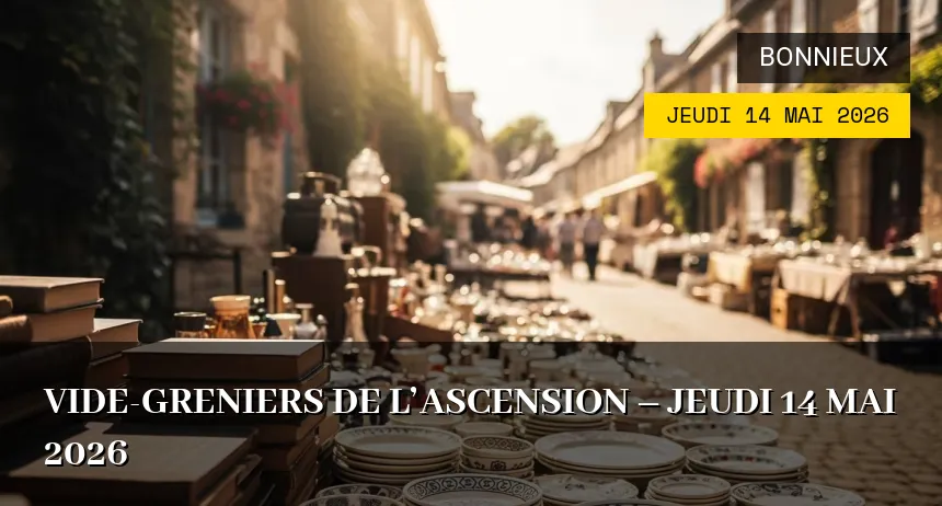 Affiche de l'événement : Vide-greniers de l&rsquo;Ascension – Jeudi 14 Mai 2026