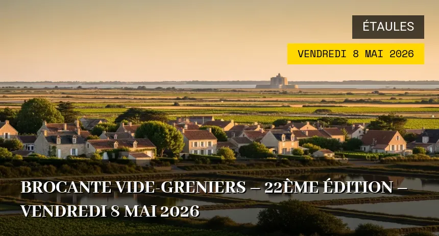Affiche de l'événement : Brocante vide-greniers – 22ème édition – Vendredi 8 Mai 2026