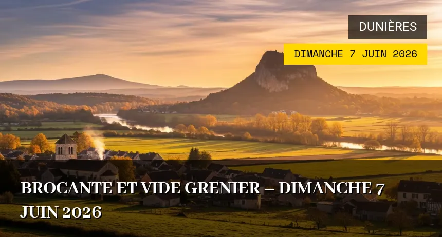 Affiche de l'événement : Brocante et vide grenier – Dimanche 7 Juin 2026