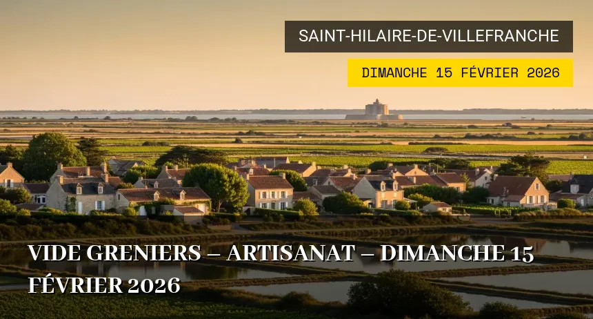 Affiche de l'événement : Vide greniers – Artisanat – Dimanche 15 Février 2026