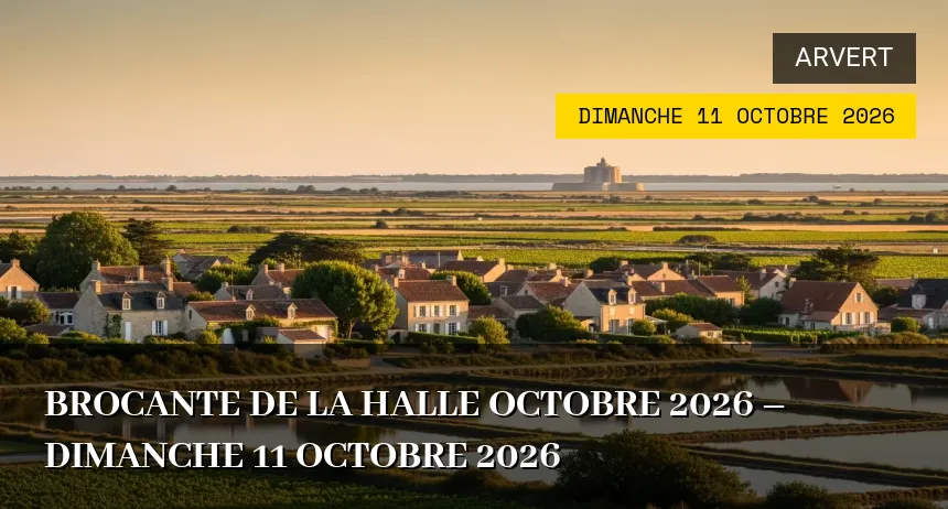 Affiche de l'événement : Brocante de la Halle octobre 2026 – Dimanche 11 Octobre 2026
