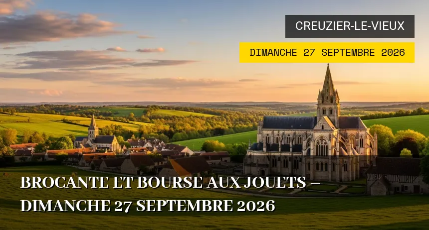 Affiche de l'événement : Brocante et bourse aux jouets – Dimanche 27 Septembre 2026