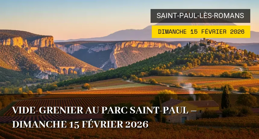 Affiche de l'événement : Vide-Grenier au Parc Saint-Paul à Saint-Paul-lès-Romans