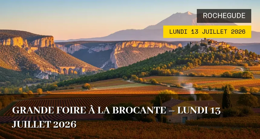 Affiche de l'événement : Grande foire à la brocante de Rochegude