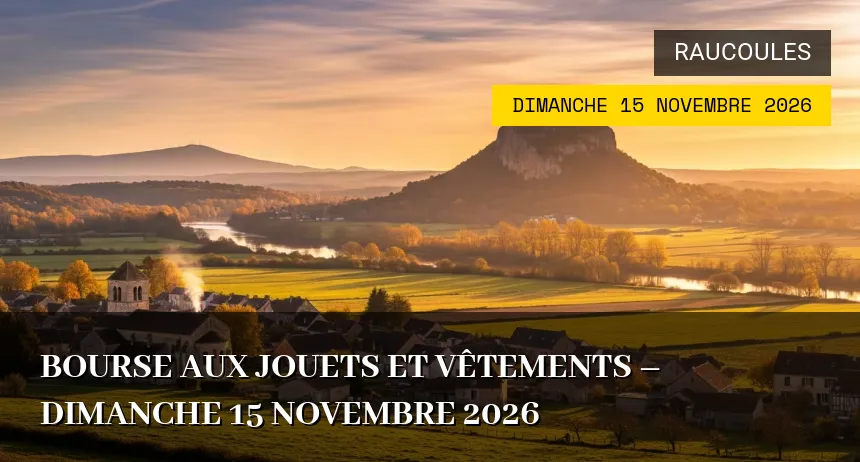 Affiche de l'événement : Bourse aux jouets et vêtements – Dimanche 15 Novembre 2026