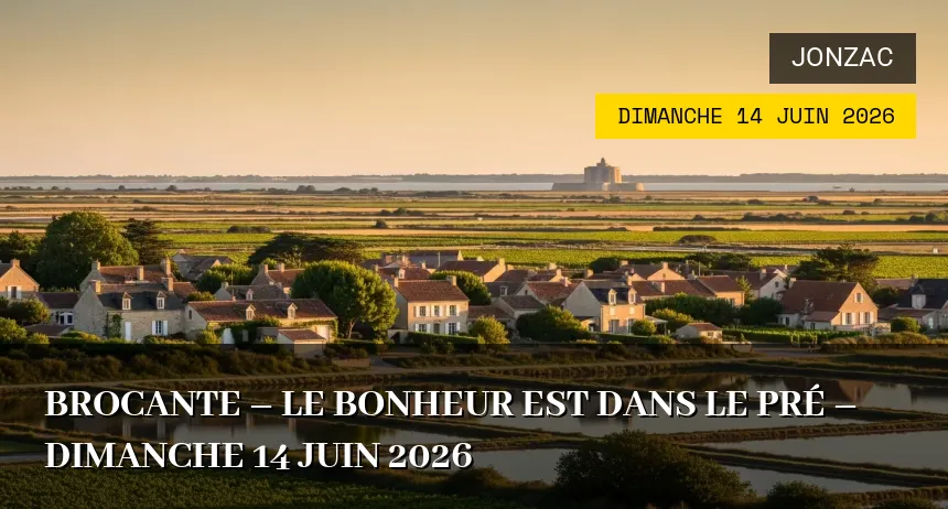 Affiche de l'événement : Brocante – Le bonheur est dans le pré – Dimanche 14 Juin 2026