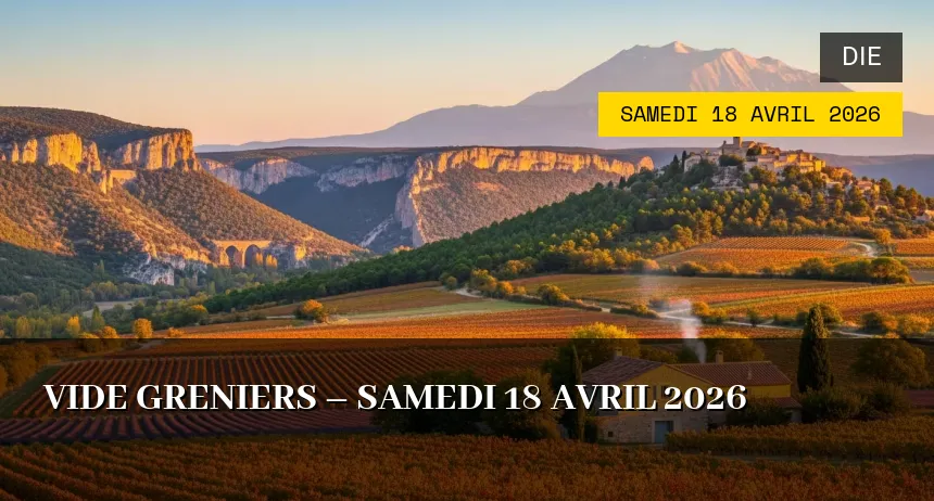 Affiche de l'événement : Vide greniers – Samedi 18 Avril 2026
