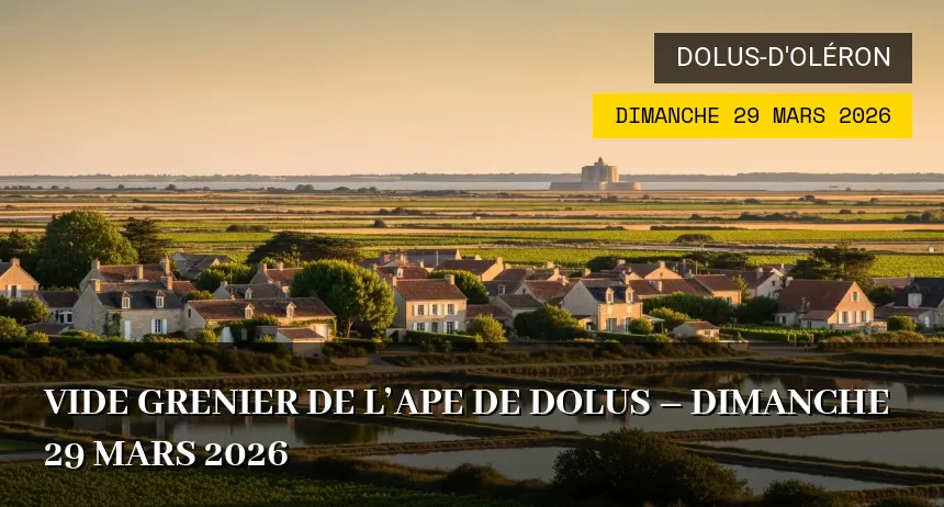 Affiche de l'événement : Vide Grenier de l&rsquo;APE de Dolus – Dimanche 29 Mars 2026