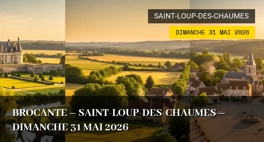 Affiche de l'événement : Brocante – Saint-Loup-des-Chaumes – Dimanche 31 Mai 2026
