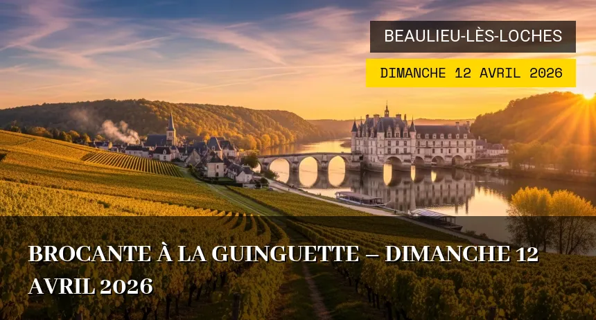 Affiche de l'événement : Brocante à la guinguette – Dimanche 12 Avril 2026